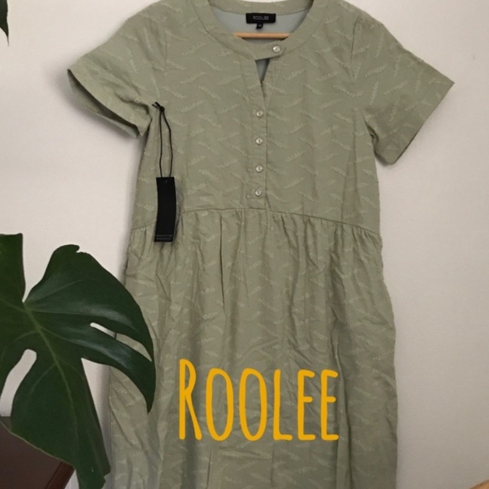 Roolee Green Textured Dress